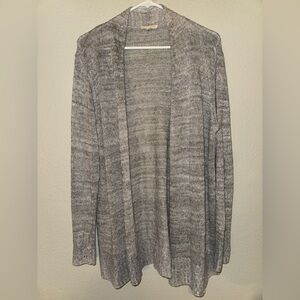Eileen Fisher Grey Linen Open Cardigan Women’s Size Large